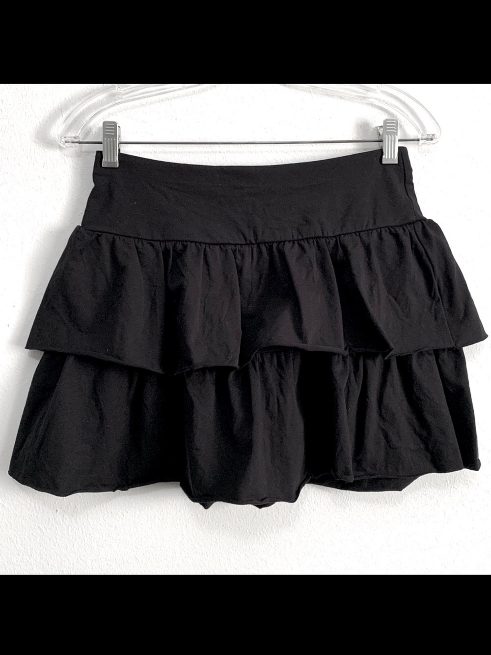 DIVIDED Girlhoodcore Black Tiered Mini Skirt